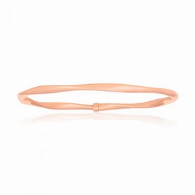9ct Rose Gold Silverfilled 65mm Open Twist Bangle