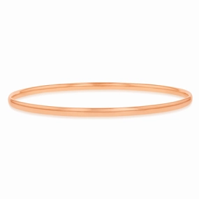 9ct Rose Gold Silverfilled Light Weight 3mm X 65mm Bangle