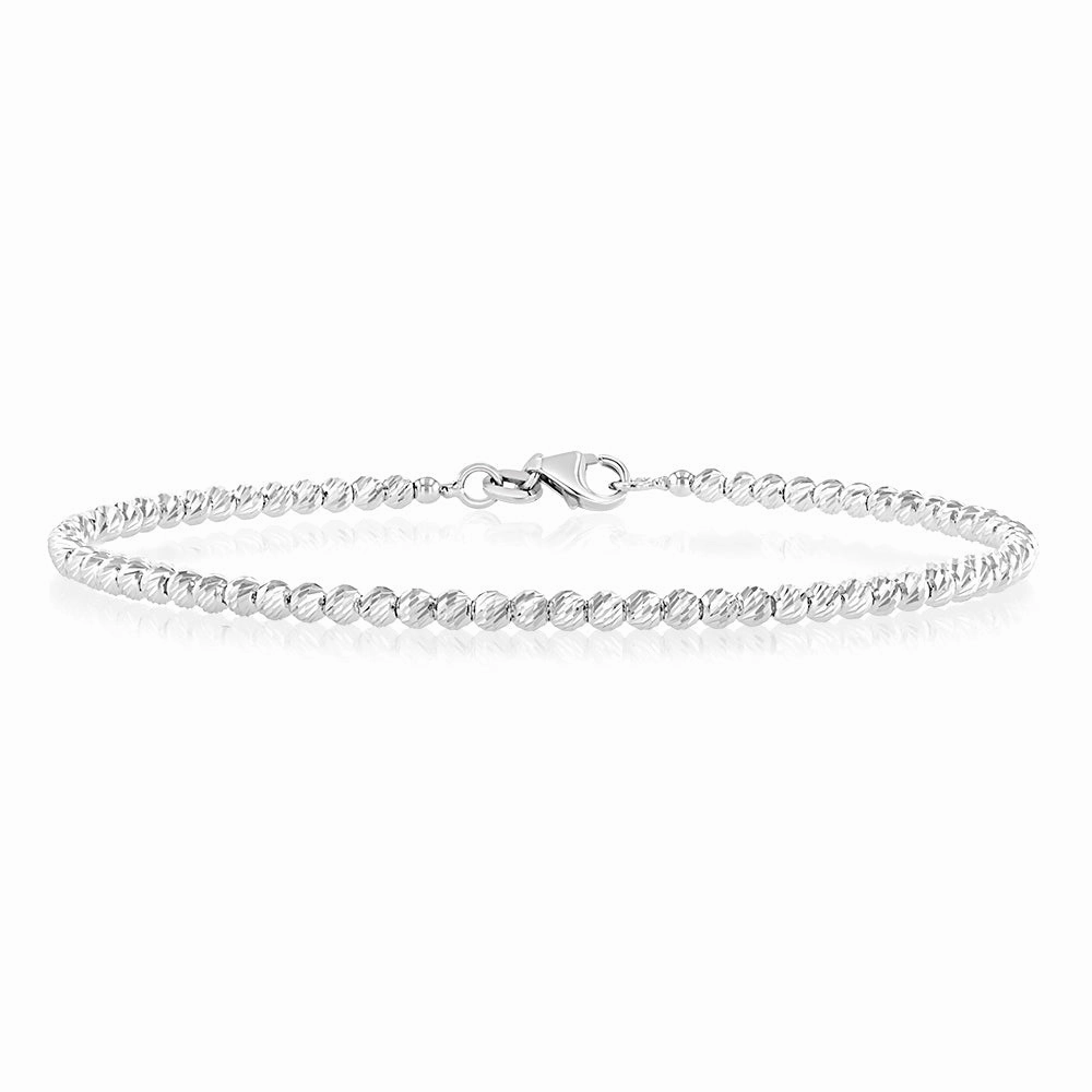 9ct White Gold Fancy 50mm X 60mm Bangle