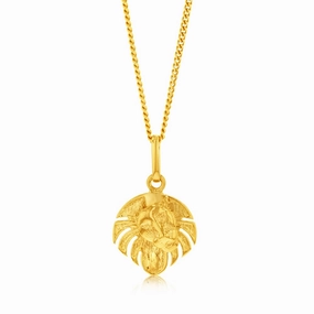 9ct Yellow Gold 11mm Lion Pendant