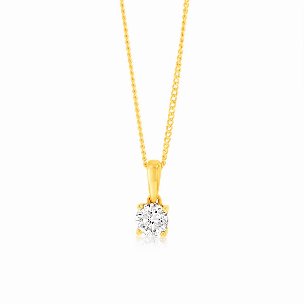 9ct Yellow Gold 1/2 Carat Diamond Pendant