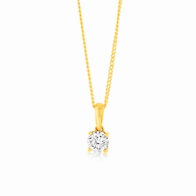 9ct Yellow Gold 1/2 Carat Diamond Pendant