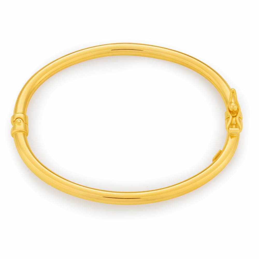 9ct Yellow Gold 3mm Hinged Polished Baby Bangle