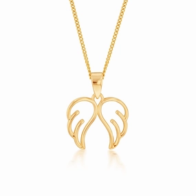 9ct Yellow Gold Angel Wings Pendant