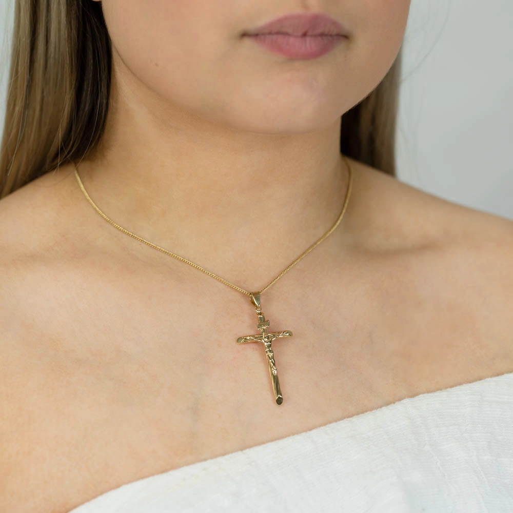 9ct Yellow Gold Crucifix Pendant
