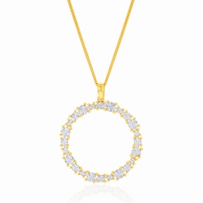 9ct Yellow Gold Diamond Cut Circle Of Life Pendant