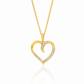 9ct Yellow Gold Diamond Pendant Set with 21 Brilliant Diamonds