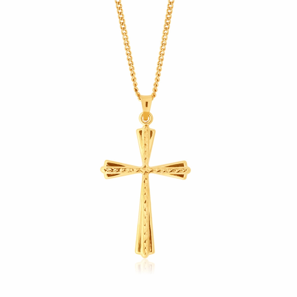9ct Yellow Gold Fancy Cross Pendant