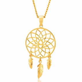 9ct Yellow Gold Fancy Dream Catcher Pendant