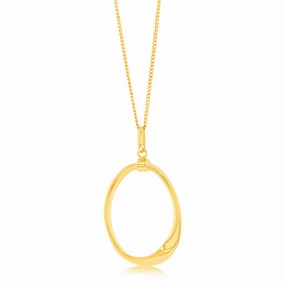 9ct Yellow Gold Fancy Open Circle Pendant