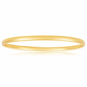 9ct Yellow Gold Hollow 4mm x 65mm Bangle