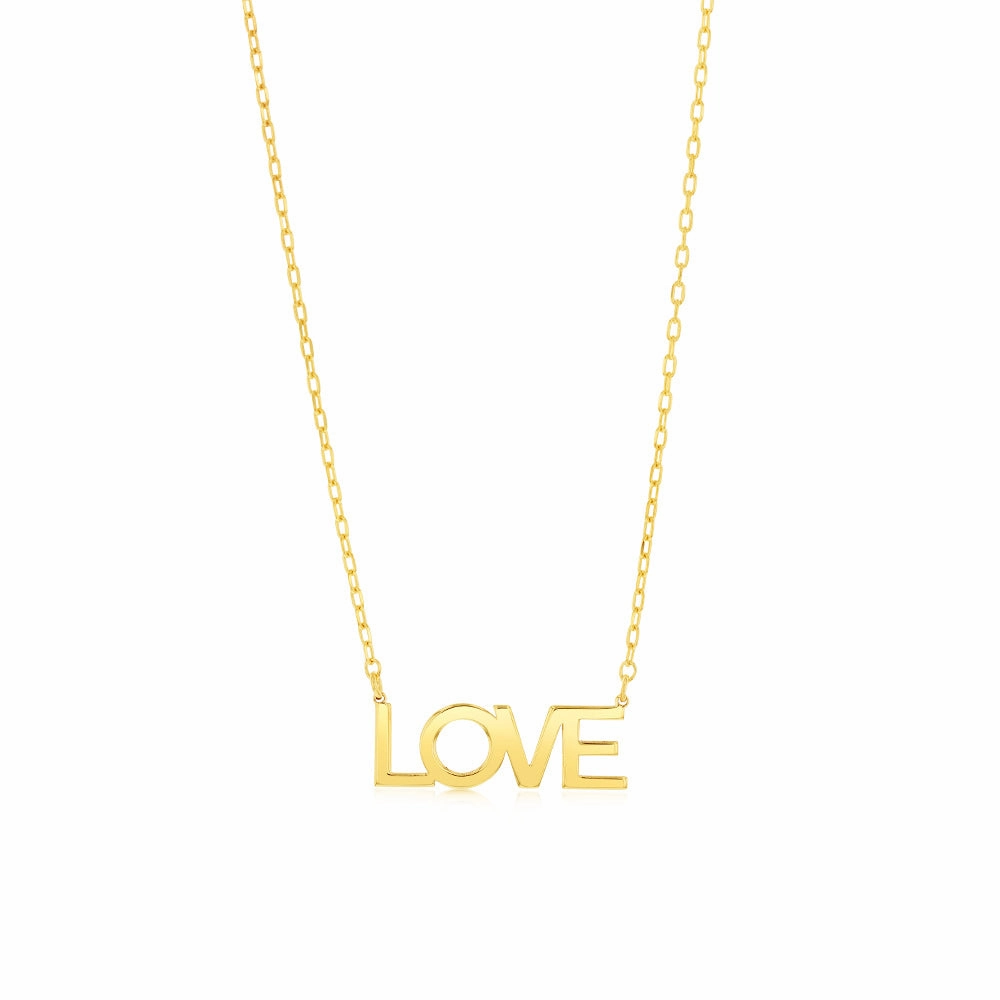 9ct Yellow Gold Love Pendant On Chain