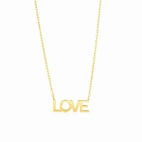 9ct Yellow Gold Love Pendant On Chain