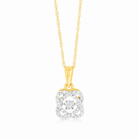 9ct Yellow Gold Luminesce Lab Grown Diamond Pendant