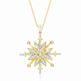 9ct Yellow Gold Magnificent 1 Carat Diamond Pendant on 45cm Chain
