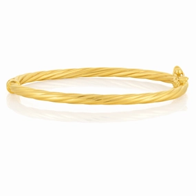 9ct Yellow Gold PolishedTwisted Baby Bangle