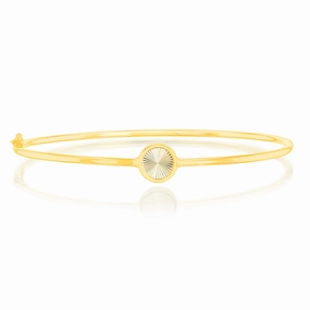 9ct Yellow Gold Rainbow Circle Hinged Bangle