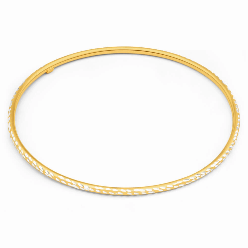 9ct Yellow Gold Silver Filled 2mm By 65mm Bangle