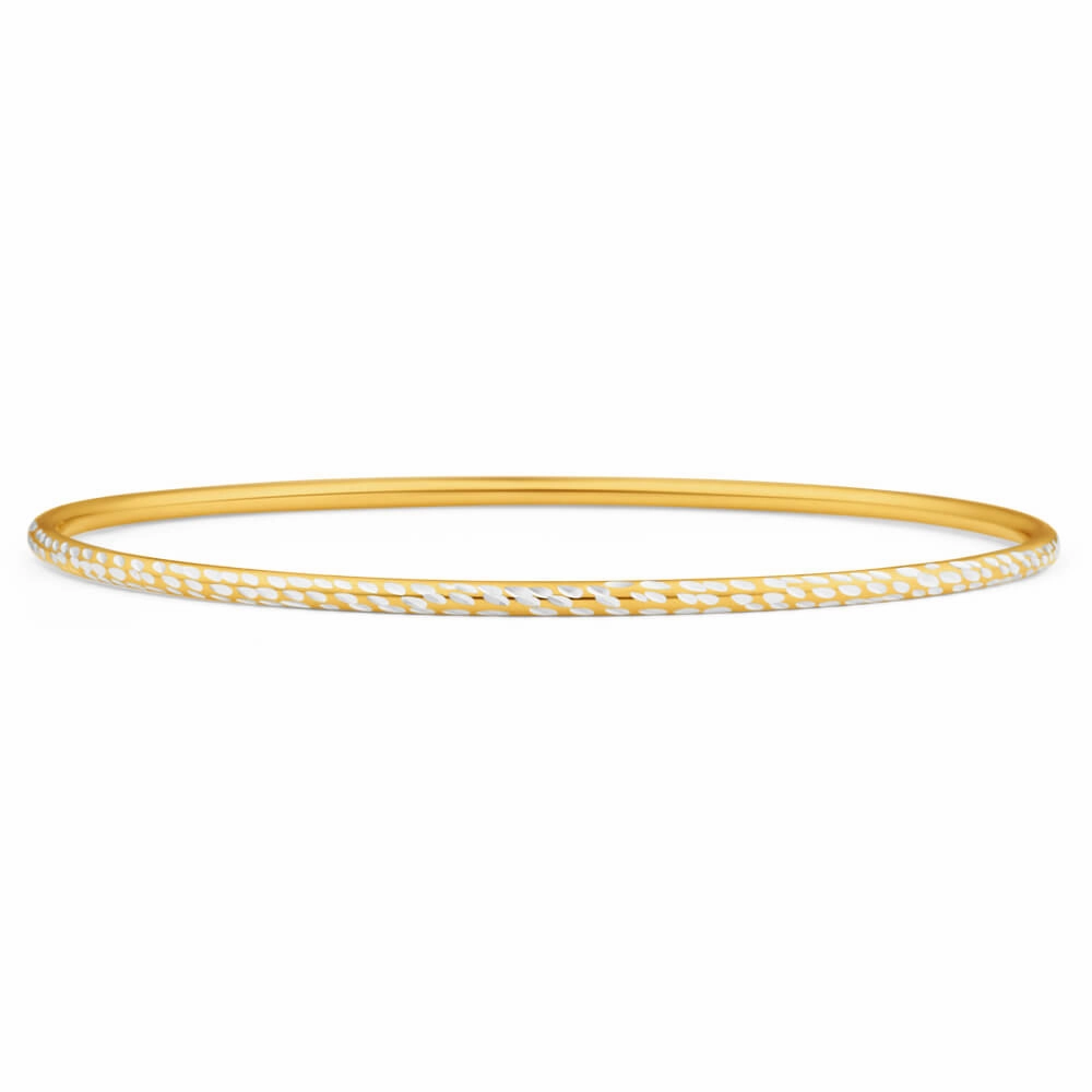 9ct Yellow Gold Silver Filled 2mm By 65mm Bangle