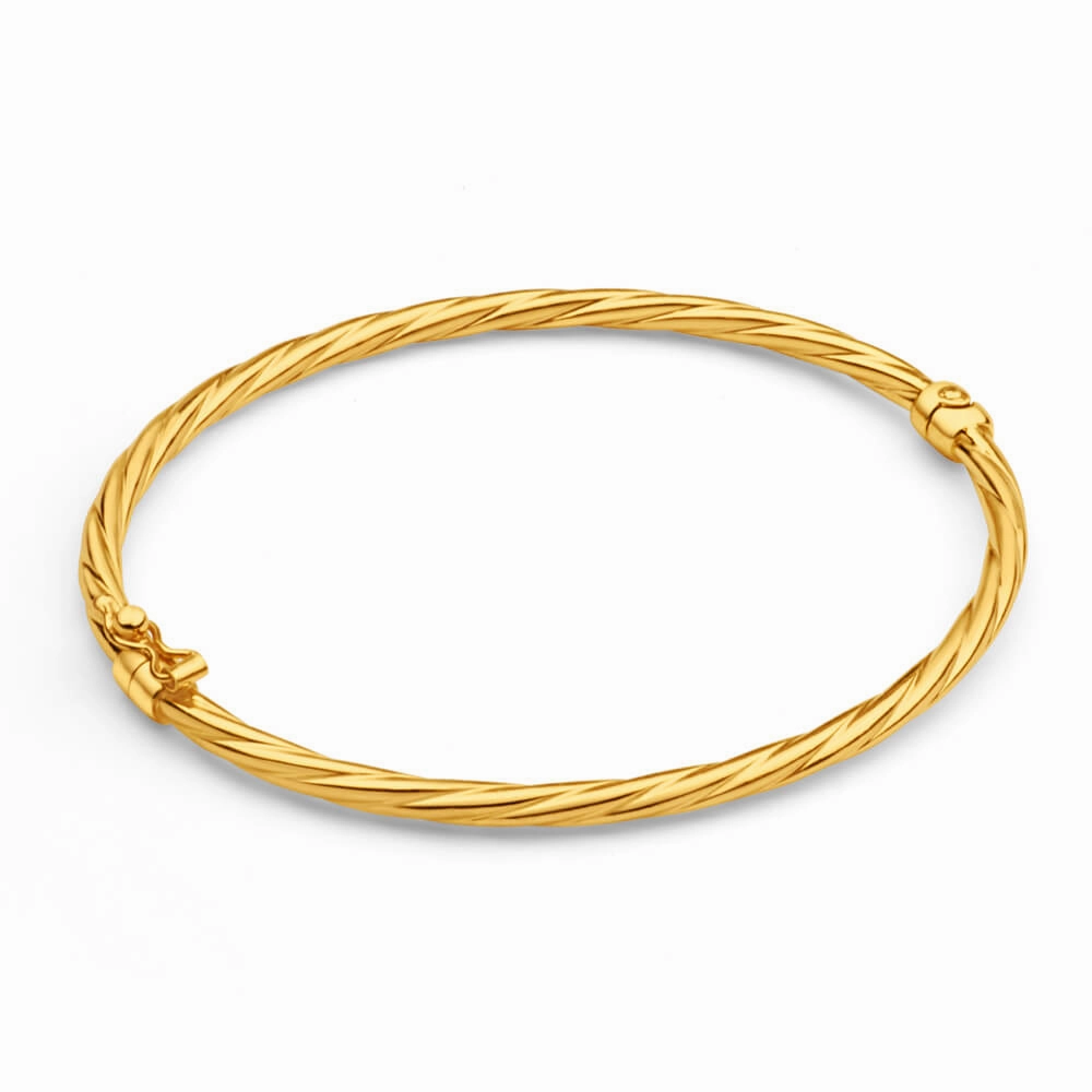 9ct Yellow Gold Silver Filled 3X60mm Bangle