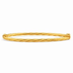9ct Yellow Gold Silver Filled 3X60mm Bangle