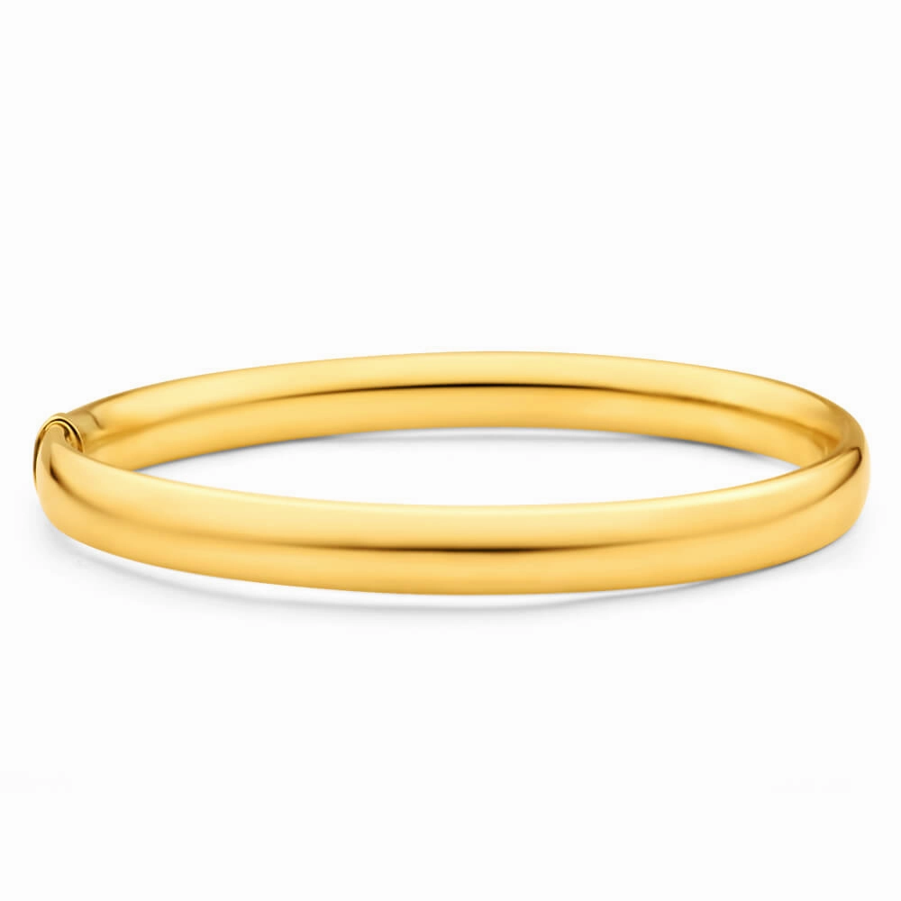 9ct Yellow Gold Silver Filled 8mm x 70mm Bangle