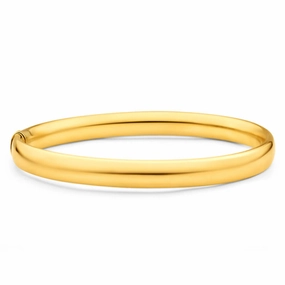 9ct Yellow Gold Silver Filled 8mm x 70mm Bangle
