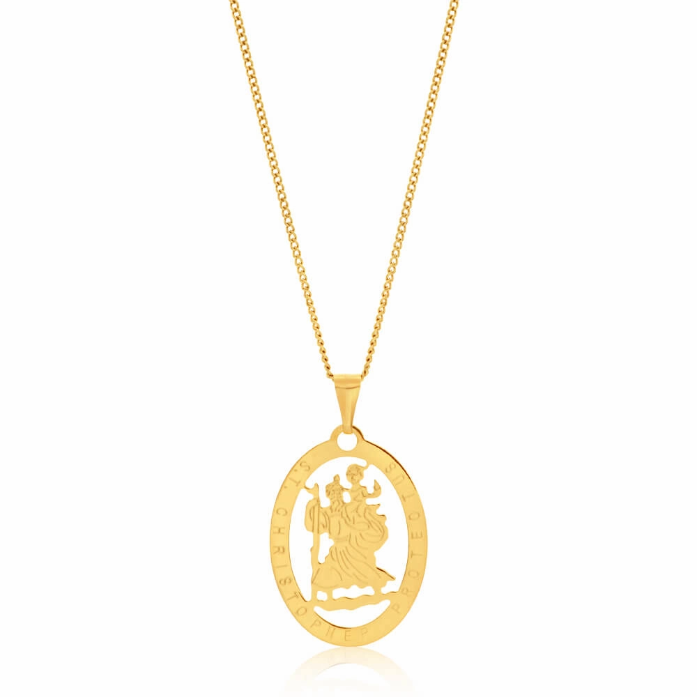 9ct Yellow Gold Silver Filled Christopher Pendant
