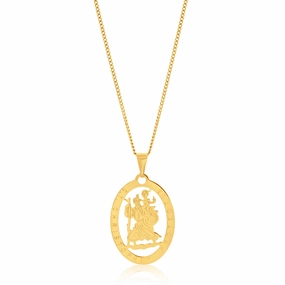 9ct Yellow Gold Silver Filled Christopher Pendant