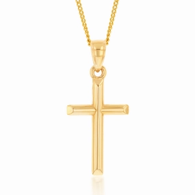 9ct Yellow Gold Silverfilled Cross Pendant