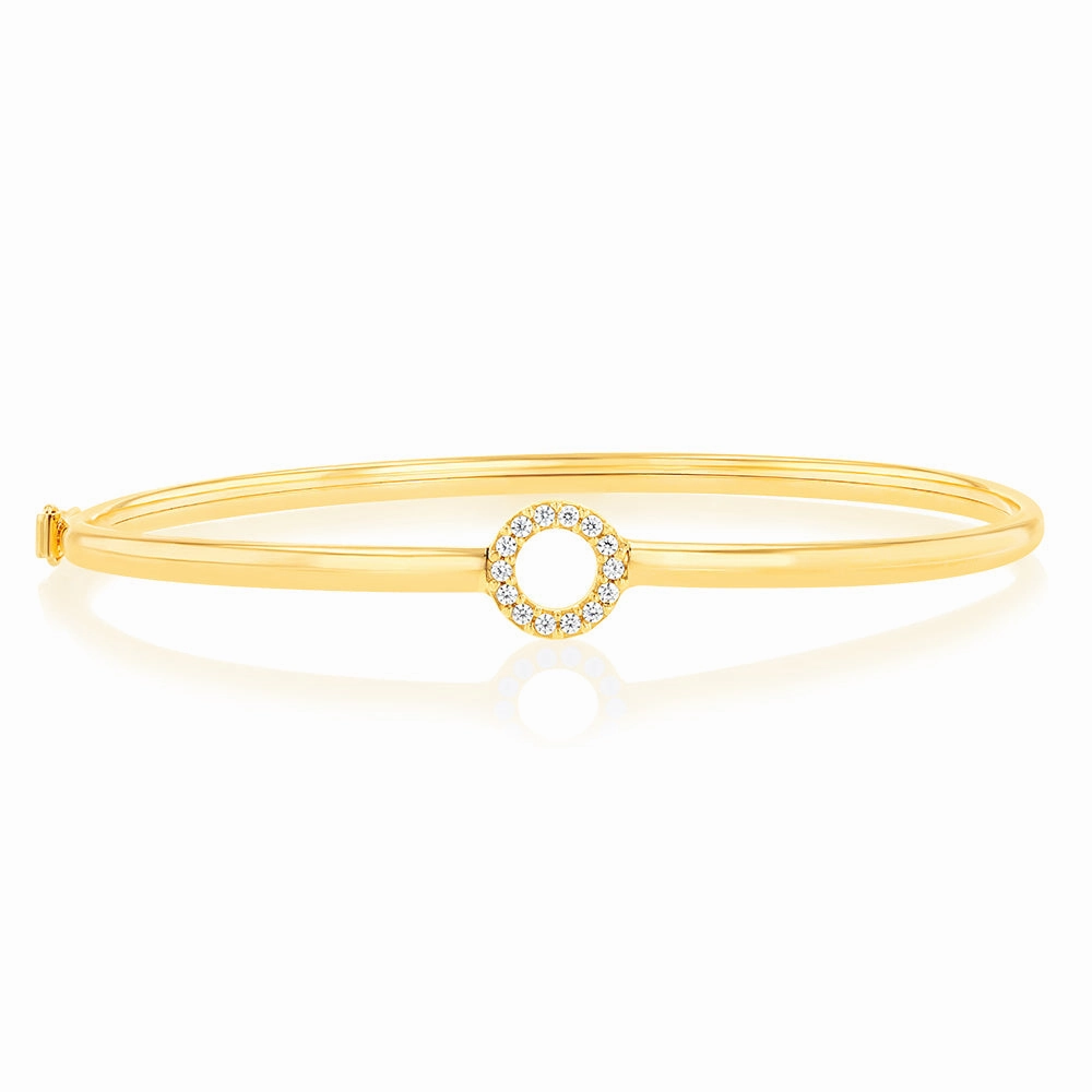 9ct Yellow Gold Silverfilled Fancy Bangle