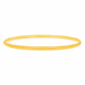 9ct Yellow Gold Silverfilled Light Weight 3mm X 65mm Bangle