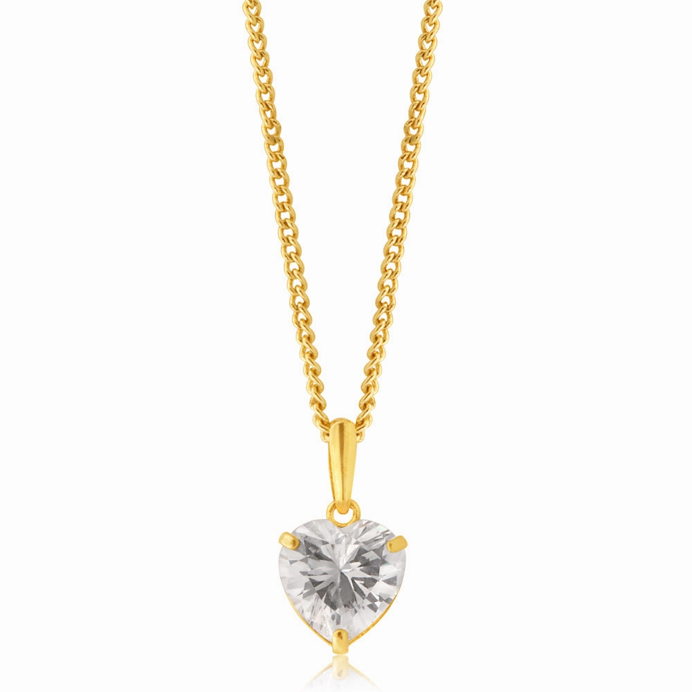 9ct Yellow Gold Zirconia Pendant