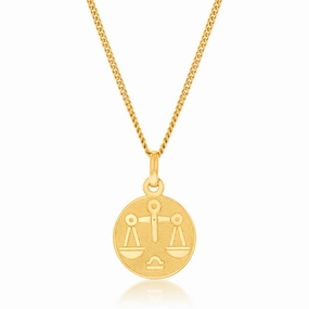 9ct Yellow Gold Zodiac Libra Pendant