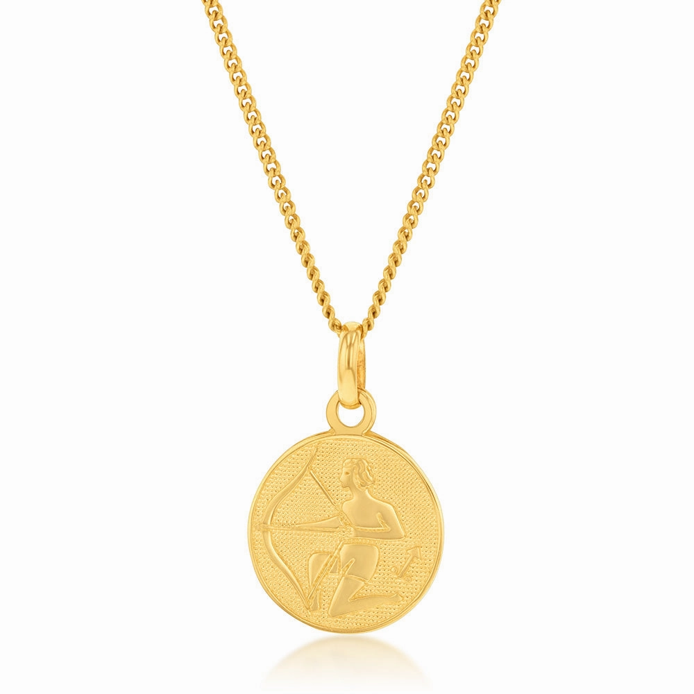 9ct Yellow Gold Zodiac Sagittarius Pendant