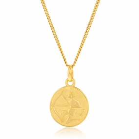 9ct Yellow Gold Zodiac Sagittarius Pendant
