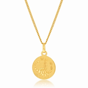 9ct Yellow Gold Zodiac Scorpio Pendant