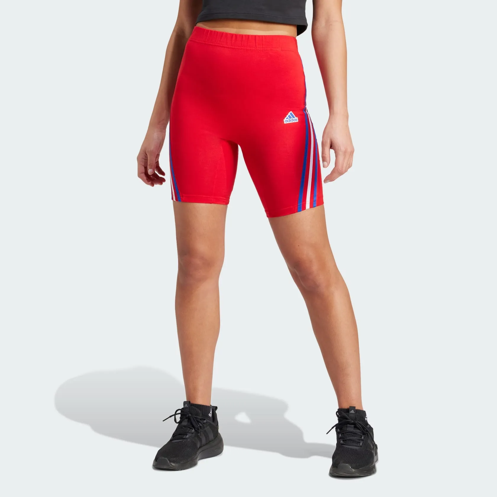 adidas Future Icons 3-Stripes Women's Biker Shorts - Better Scarlet Adidas Clothing