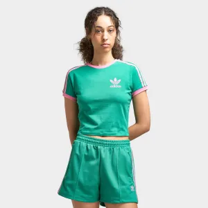 adidas Women's Baby Tee Semi Court Green / Bliss Pink Clothing_Adidas_Womens