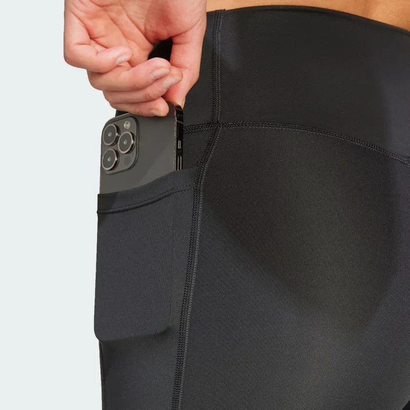 ADIDAS WOMEN'S OPTIME ESSENTIALS POCKET 7' BLACK SHORT LEGGINGS