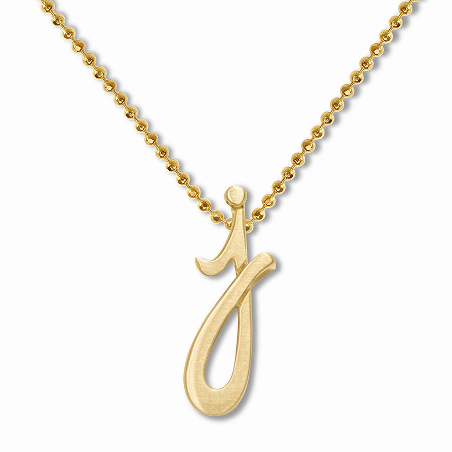 Alex Woo Little Autograph Pendant in Yellow Gold 14k