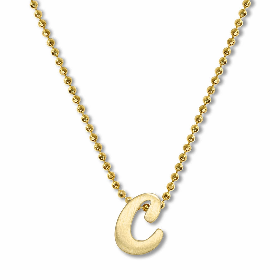 Alex Woo Little Autograph Pendant in Yellow Gold 14k