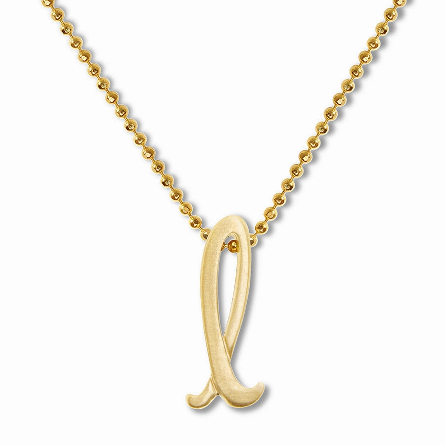 Alex Woo Little Autograph Pendant in Yellow Gold 14k