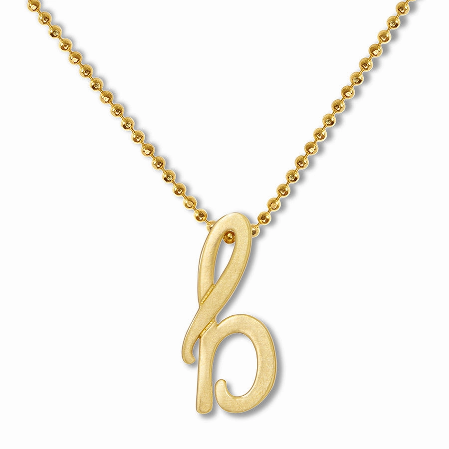 Alex Woo Little Autograph Pendant in Yellow Gold 14k