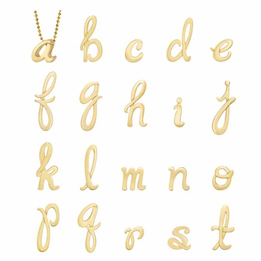 Alex Woo Little Autograph Pendant in Yellow Gold 14k
