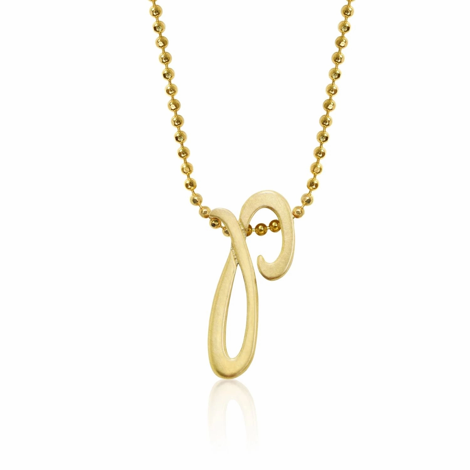 Alex Woo Little Autograph Pendant in Yellow Gold 14k