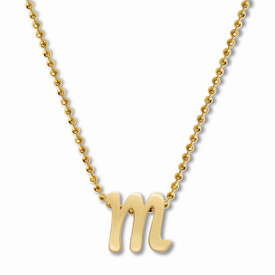Alex Woo Little Autograph Pendant in Yellow Gold 14k