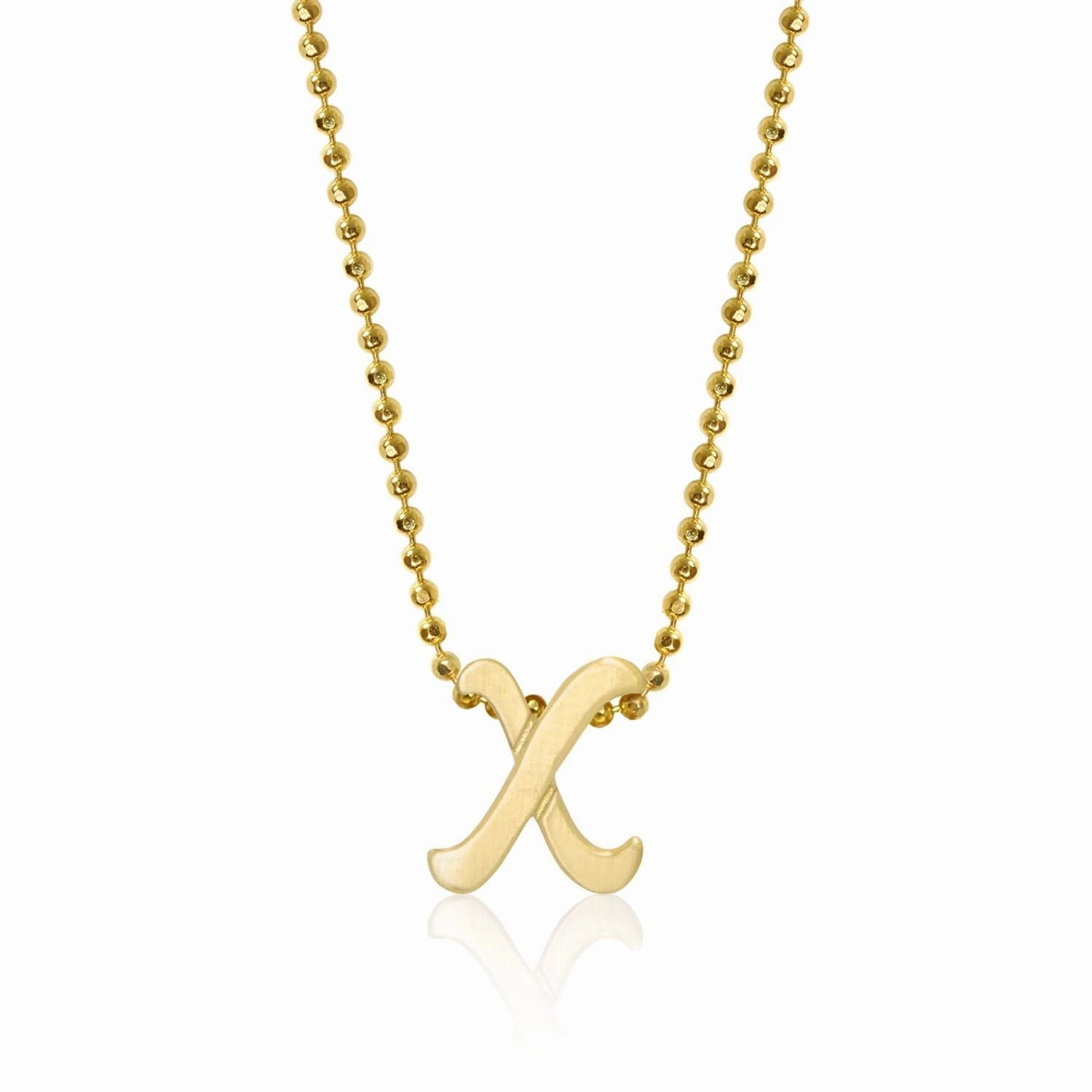 Alex Woo Little Autograph Pendant in Yellow Gold 14k