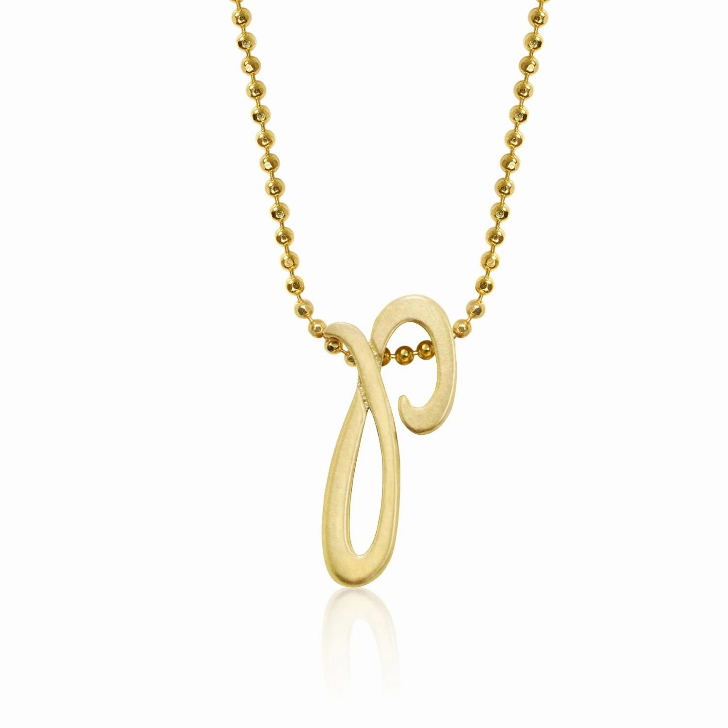 Alex Woo Little Autograph Pendant in Yellow Gold 14k