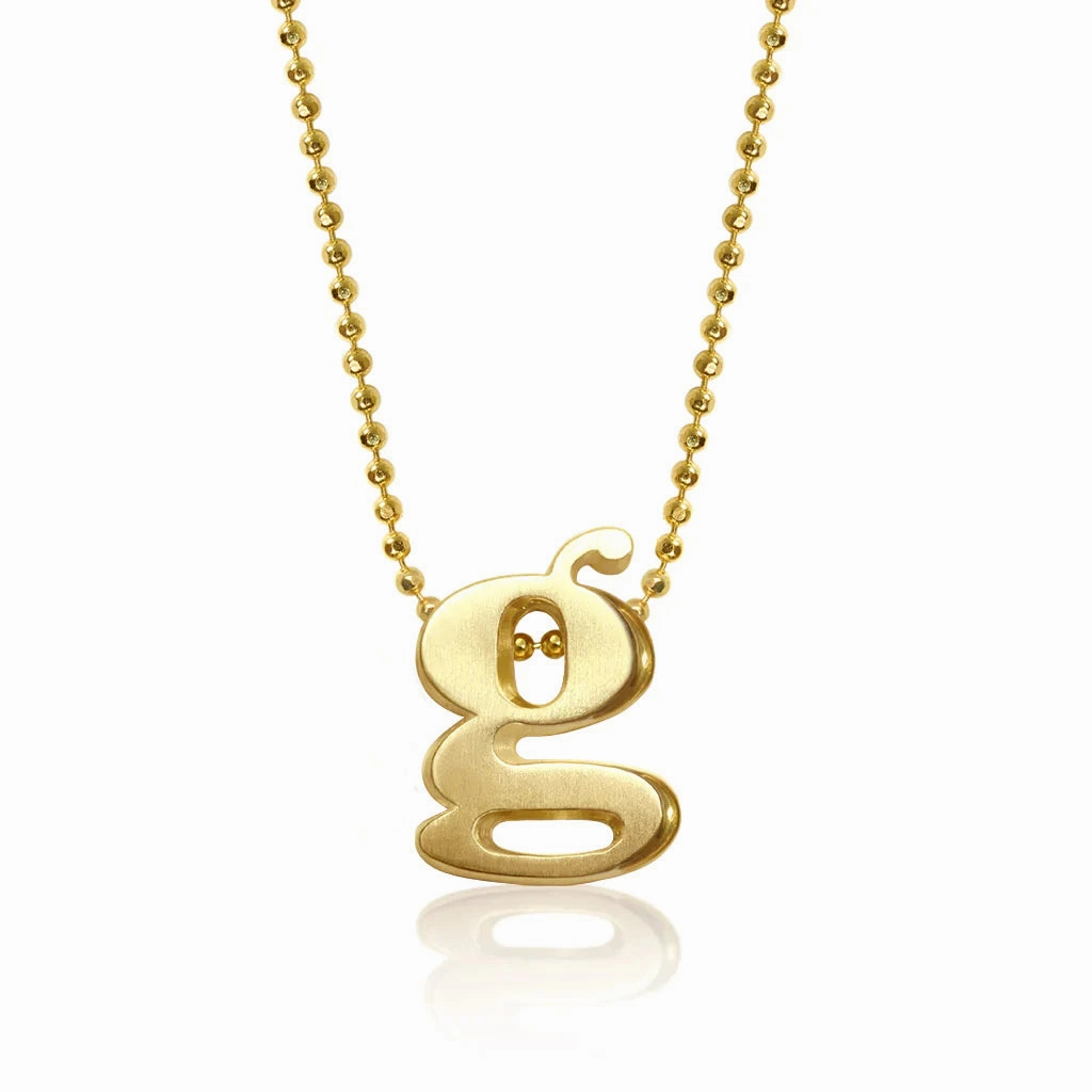 Alex Woo Little Autograph Pendant in Yellow Gold 14k